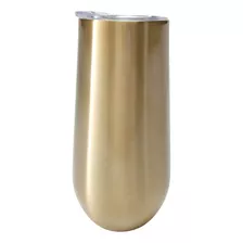 Copo Taça Termica Para Espumante Champagne 180ml Aço Inox Cor Dourado Liso