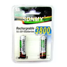 Pack 2 Pilas Baterias Aa Recargables 3800mah Sdnmy Ni-mh