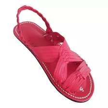 Huaraches Artsanales Mujer Tejidos Rojos Sintético