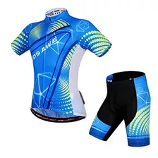 Wosawe Mens Transpirable Acolchada Ciclismo Jersey Pantalone