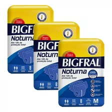 Kit 3 Fraldas Geriátricas Bigfral Noturna M Com 8 Unidades