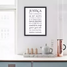 Quadro C/ Moldura E Vidro 30x40cm Frase Direito Justiça