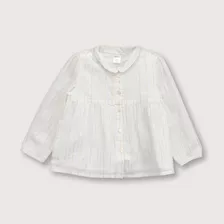 Blusa Niña Cuadrillé Blanco (6 Meses A 4 Años)