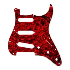 Strat Pickguards Guitarra Eléctrica, Color Rojo Perla.