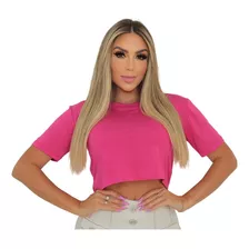 Kit 5 Cropped Blusinha Feminina Camiseta Básica T-shirt Top 