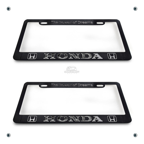 Marcos Porta Placas Plstico Negro Letra Cromada H0nda Foto 3