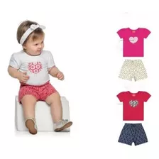 Conjunto De Bebê Menina Branco Com Vermelho Kely Kety