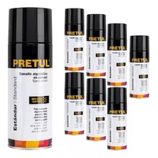 Kit 8 Pinturas En Aerosol, Negro Brillante, Pretull 27170