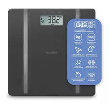 Balança Digital Por Bioimpedância Tec-117 Preta Techline Cor Preto 3v