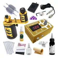 Kit Tatuagem Série Ouro X13 Gold Fonte Dourada Ed. Limitada