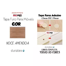 Kit 3 Cartelas Tapa Furo 13mm Pvc - Cor Noce Amendoa Duratex