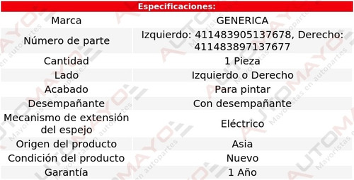 1 Espejo Izq O Der Elect P/pintar C/desemp Corvette 05-12 Foto 2