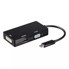 Monoprice Usb Typec A 4 K Hdmi Dvi De Enlace Único Y Vga Ad