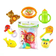 Brinquedo Para Bebês Kit Com 7 Chocalhos Pacote Econômico