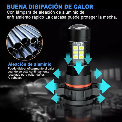 Led Foco De Nieblas 2504 Psx24w Luz Blanca 6000k For Dodge Foto 5