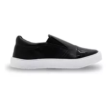 Panchas De Mujer Bajas Livianas Moda Charol Negro Tomy 