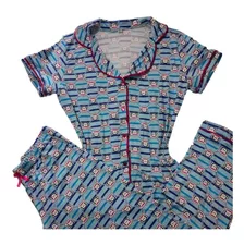 Pijama De Dama Pantalón De Botones 