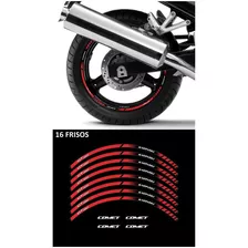 Kit Adesivos Friso Roda Moto Kasinski Comet Gt 250 Ca-13289 Cor Vermelho