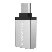 Adaptador Otg Usb-a A Usb-c Borofone Bv3 Gris