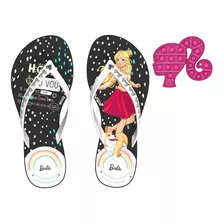 Chinelo Grendene Barbie Pop It 10/2021 22788 Preto/bco/rs