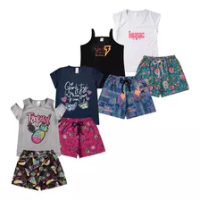 Kit 4 Conjuntos Verão Roupa De Menina 10/12/14/16 Anos