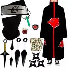 Combo C/ Manto Akatsuki Infantil Colar Anel Itachi Kunai 