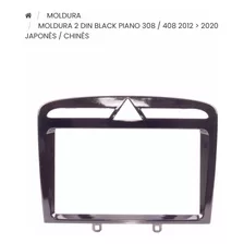 Moldura 2 Din Black Piano 308 E 408japonês E Chinês 12 A 20