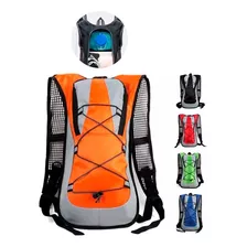 Mochila Hidratación Running Ciclismo Bolsa De Agua 2 Litros Color Naranja