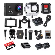 Kit Camera Filmadora Sport 4k + 32gb + Baterias + Carregador