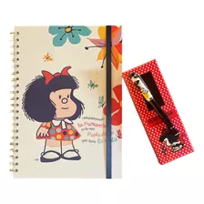 Pack Cuaderno Xl Y Lapicera Roller De Mafalda!!!