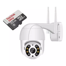 Câmera Ip Speed Dome Inteligente Mais Cartão Memória Sd 3 Cor Branco