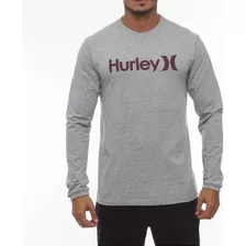 Camiseta Hurley Manga Longa O&o Solid Wt23 Cinza Mescla