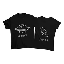 Playeras Parejas Dúo Astronauta Planeta Cohete Novios Regalo