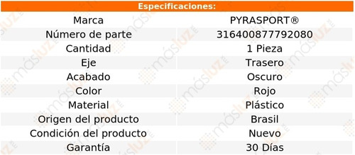 (1) Luz De Freno Trasero Roja Oscura Chevrolet Tornado 04/10 Foto 4