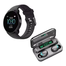 Combo Smartwatch W9 + Auricular Inalambrico F9-5 Negro Tws