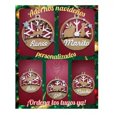 Adorno Navideño Personalizado Esfera Corte Láser 