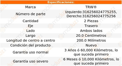 2- Tornillos Estabilizadores Traseros Touareg 2004/2016 Trw Foto 2