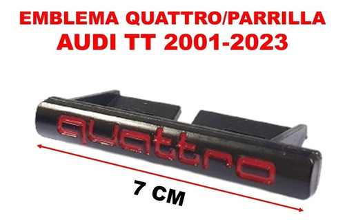 Emblema Quattro/parrilla Audi Tt 2001-2023 Negro/rojo Foto 4