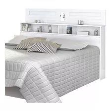 Cabeceira Cama Box Casal Queen 1,60 C/ Nichos E Prateleiras Cor Branco