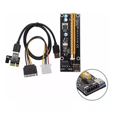 Placa Riser Pci-e + Cabo Usb Extensor Bitcoin Mineracao Eth