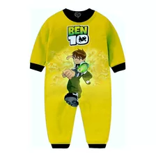 Macacão Pijama Ben 10 Infantil Desenho Herois Moletom Yellow