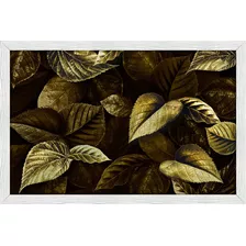 Quadro Decorativo Flores Folhagens 60x40 Moldura Virtual 3d