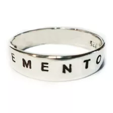 Anillo Alianza Plata Nombre Frases Letras Personalizado