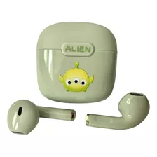 Audífonos Bluetooth Disney Official Genuine Alien Toy Story Color Verde Claro Luz Azul