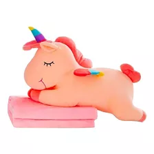 3 En 1 Cobija Peluche Unicornio Manta Termica Cojin Bebe