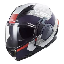 Casco Abatible Ls2 Valiant Ii Citius Blanco Azul