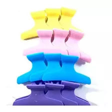 Broche Peluqueria Separadores De Mechas Plastico X 12 Full Color Colores Surtidos