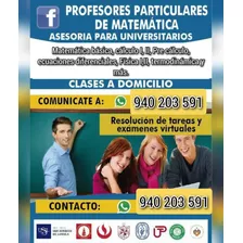 Clases Particulares De Ciencias, Matemática, Física Y Químic