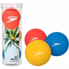 Kit Com 3 Bolas Para Frescobol Speedo - Cores + Tubo 