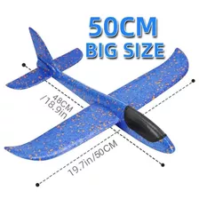 Brinquedo Avião Planador De Espuma 50cm Com Led Na Ponta
